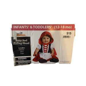 Nwot Infant Red Riding Hood 12-18 Months Halloween Costume Baby Missing Hood